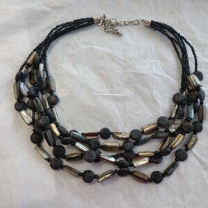 Multi-layered Lava and bead necklace by Premier Designs